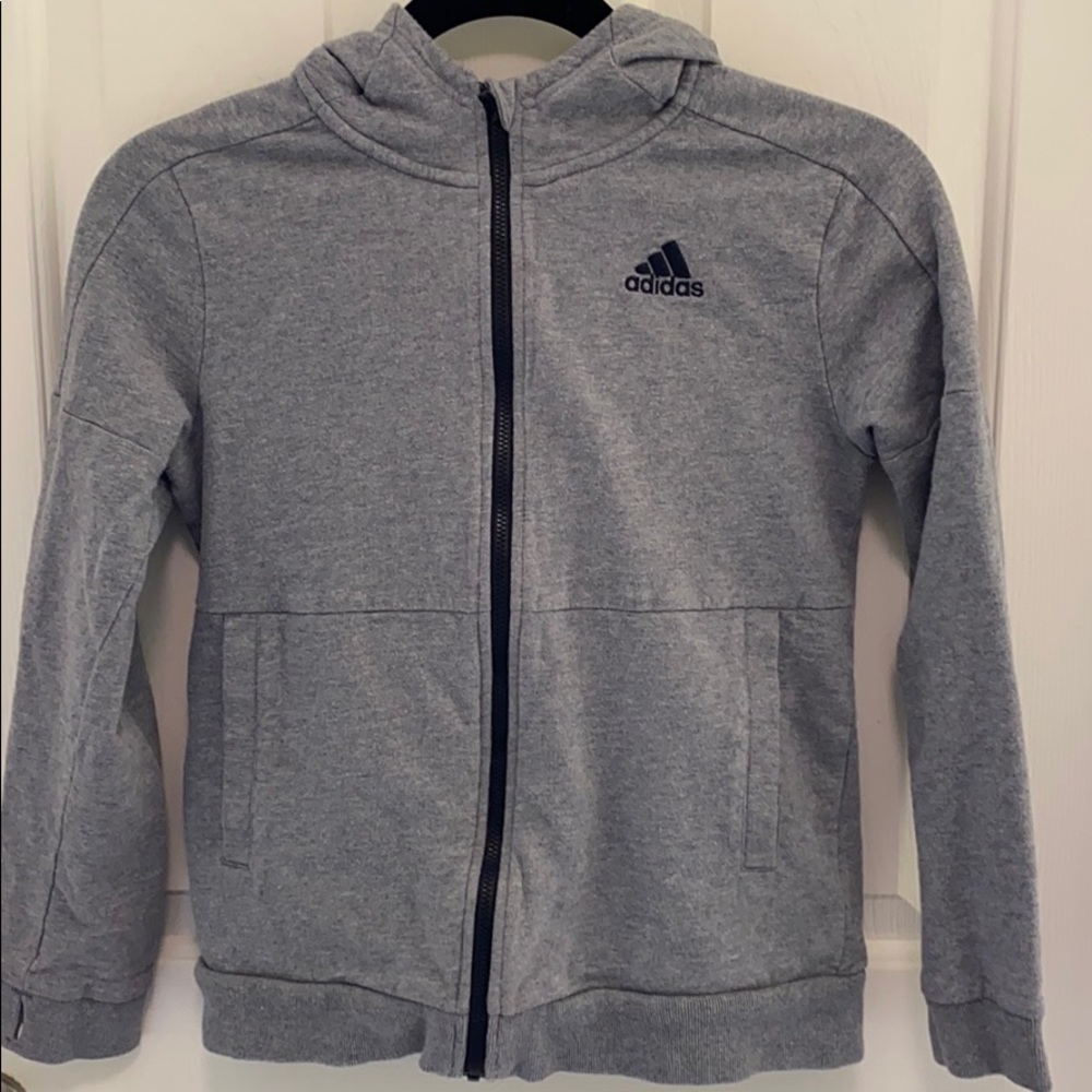 Adidas boys cotton/terry jacket; Size M (10/12)